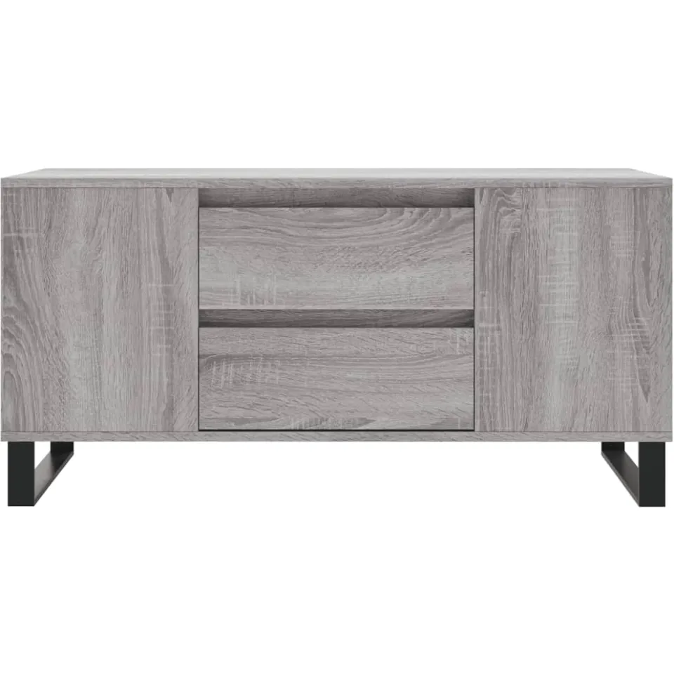 vidaXL Salontafel 102x44,5x50 cm bewerkt hout grijs sonoma eikenkleur