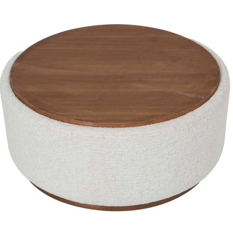Giga Meubel Salontafel Marcia - Rond Beige/Walnoot - Incl. Opbergruimte - Ø83cm, foto 6
