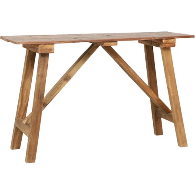vidaXL Wandtafel - 130x40x80 - cm - gemengd - gerecycled - hout Bruin
