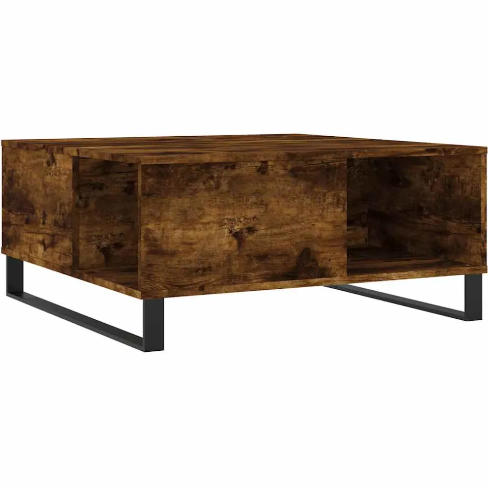 vidaXL Salontafel 80x80x36,5 cm bewerkt hout gerookt eikenkleurig, foto 3