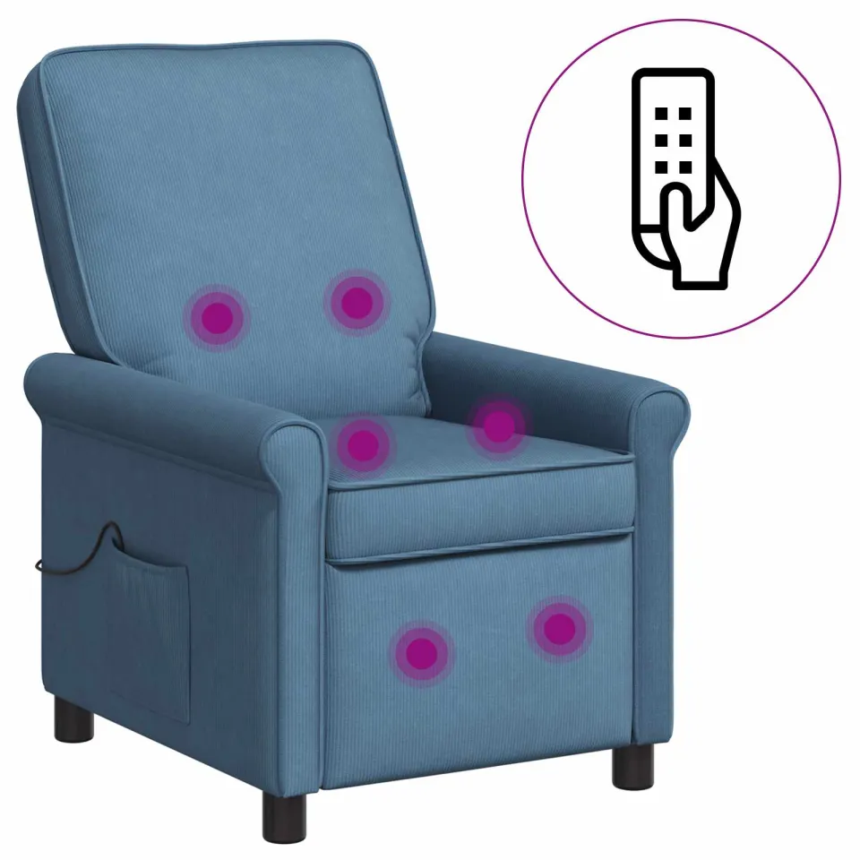 vidaXL Massage-relaxstoel Blauw 69 x 95 x 101 cm Stof