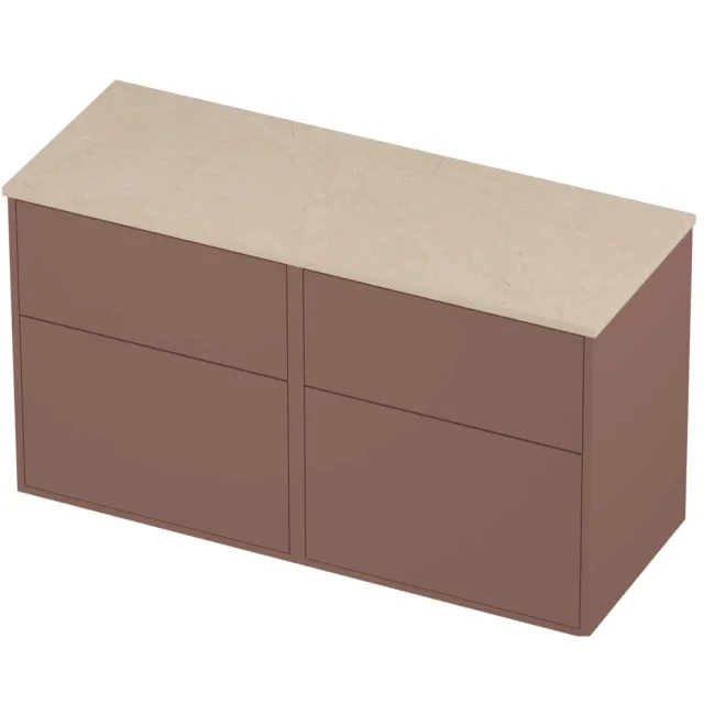 Proline Deck Badmeubelset Hardsteen Voor Grepen 120x46x67 cm Sand Stone Beauty Blush Rosé Goud