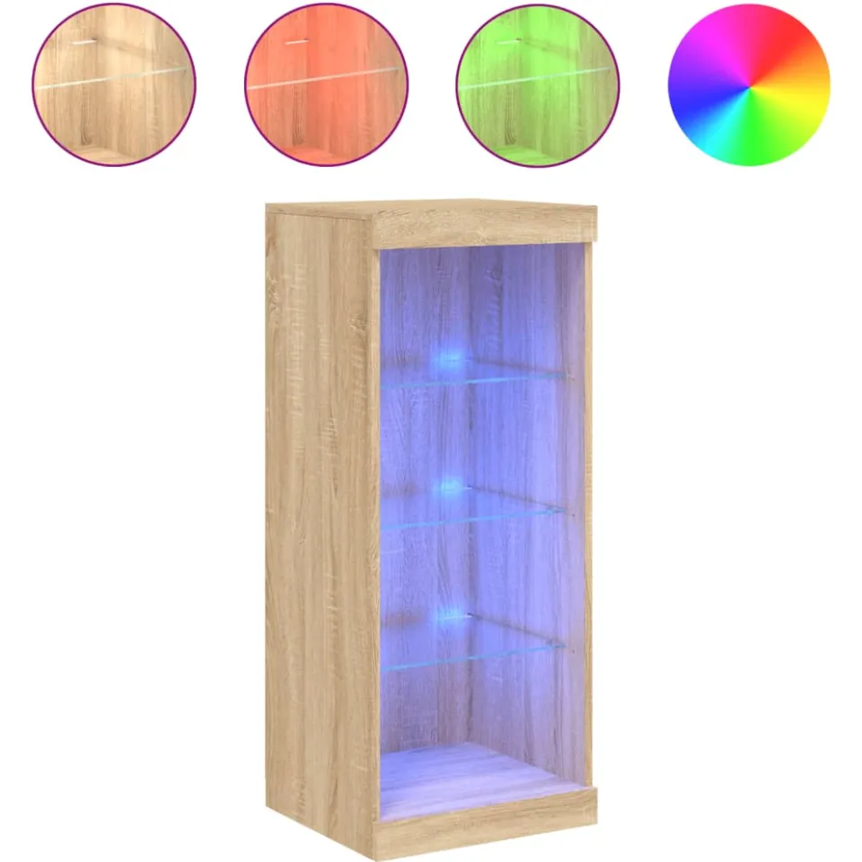 vidaXL Dressoir met LED-verlichting 41x37x100 cm sonoma eikenkleurig, foto 4