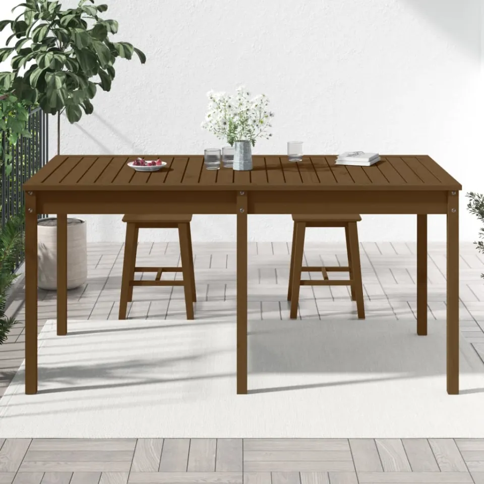 vidaXL Tuintafel 159,5x82,5x76 cm massief grenenhout honingbruin bruin, foto 3
