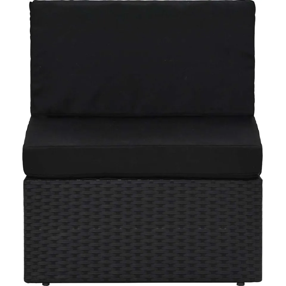 vidaXL 6-delige Loungeset met kussens poly rattan zwart, foto 3