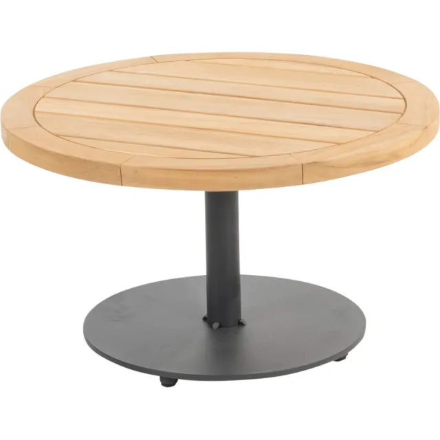 4 Seasons Outdoor Volta Teak Salontafel Antraciet - Ø60 cm Antraciet, Bruin / Terre