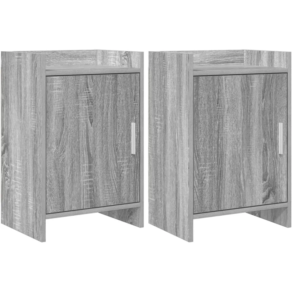 vidaXL Nachtkastjes 2 st Grijs Sonoma 40 x 30 x 60 cm Bewerkt hout, foto 3