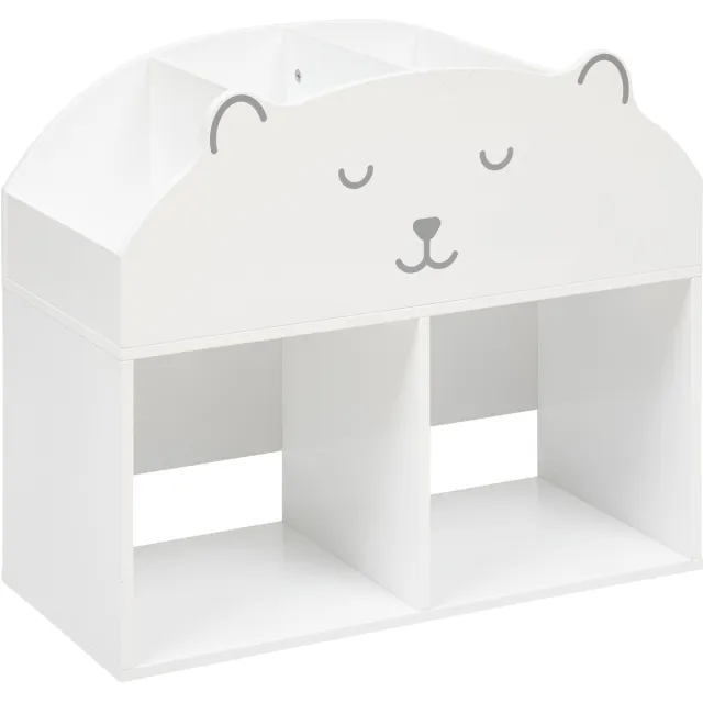 Atmosphera Kids Teddybeer houten boekenrek 56x30x64cm - Wit