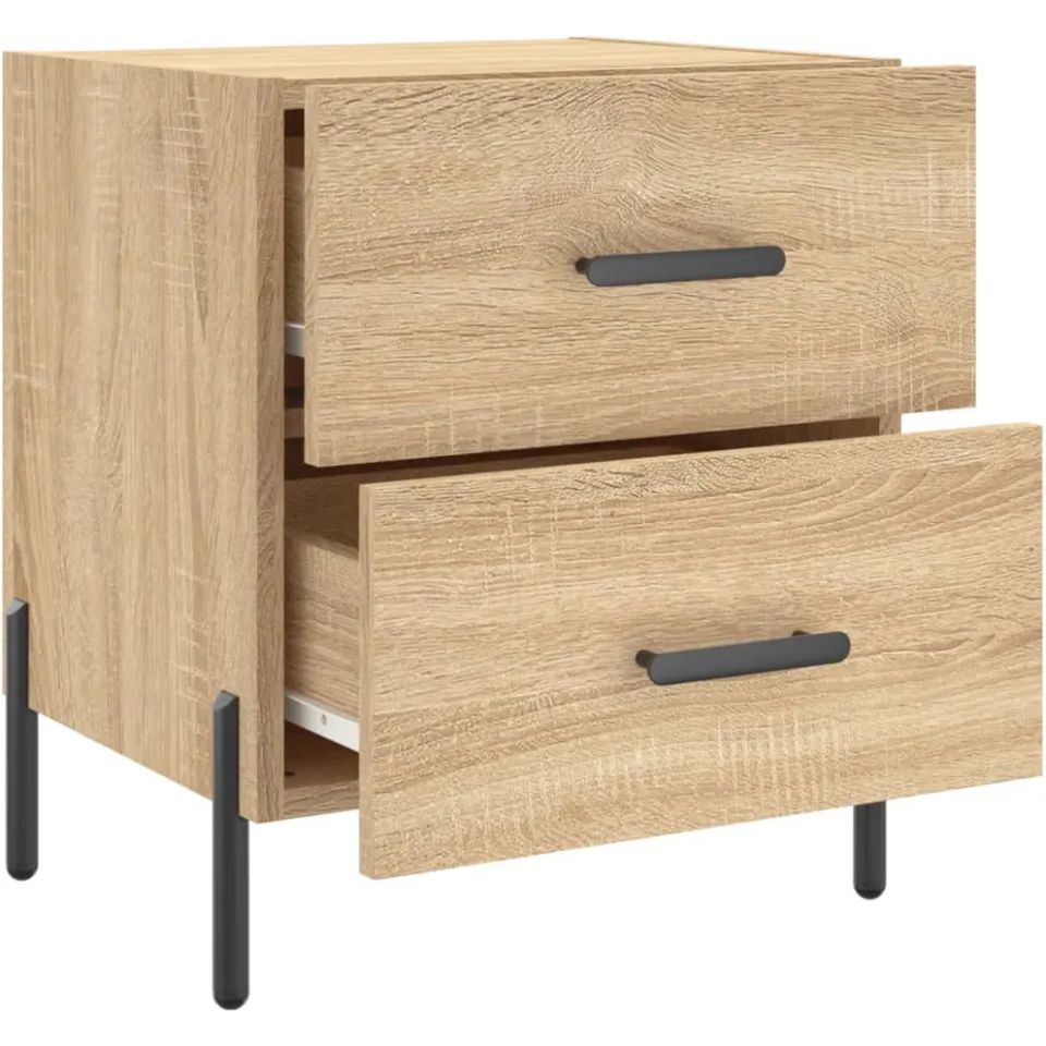 vidaXL Nachtkastje 40x35x47,5 cm bewerkt hout sonoma eikenkleurig