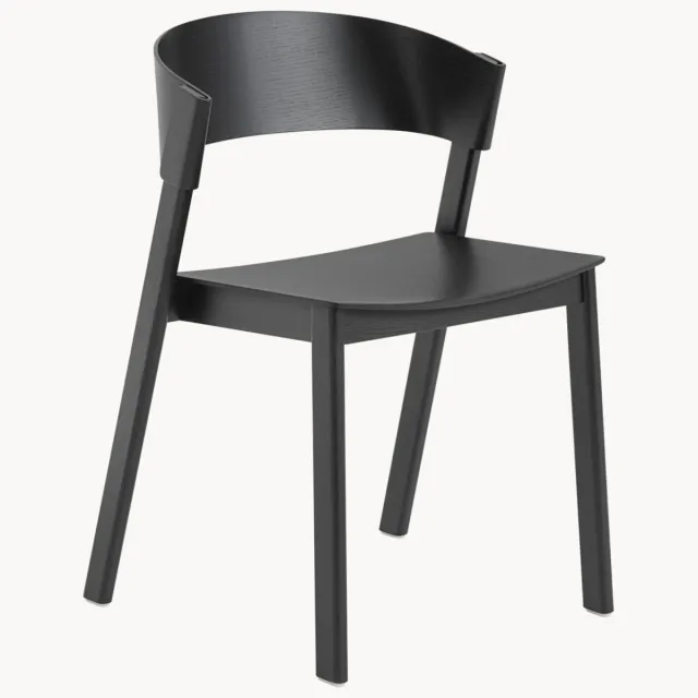 Muuto Houten eetkamerstoel Cover Zwart