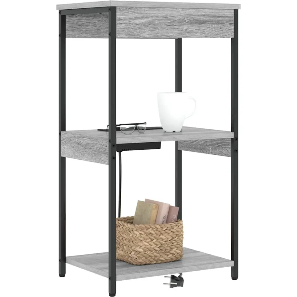 vidaXL Nachtkastje Grijs Sonoma 41 x 31 x 76 cm Bewerkt hout