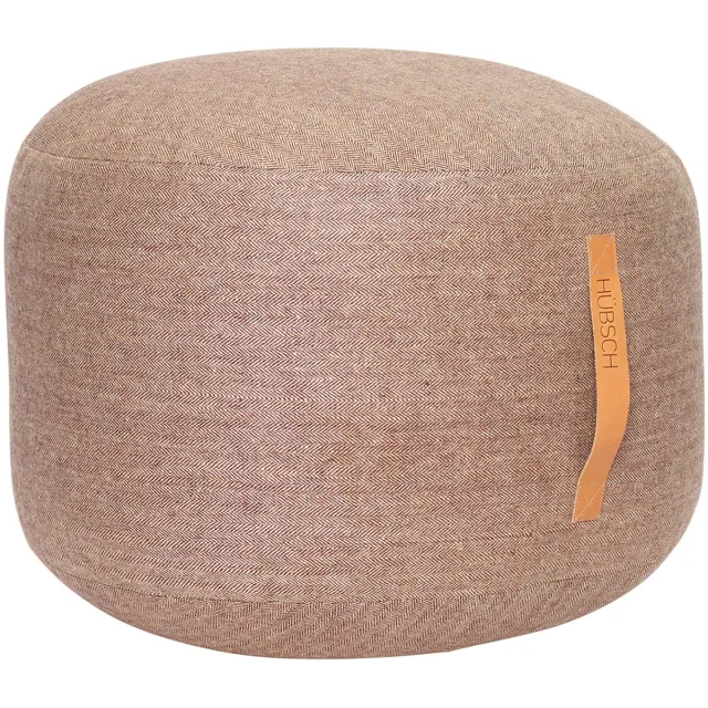 Hübsch 700804 Poef - ø50 x H35 cm - bruin