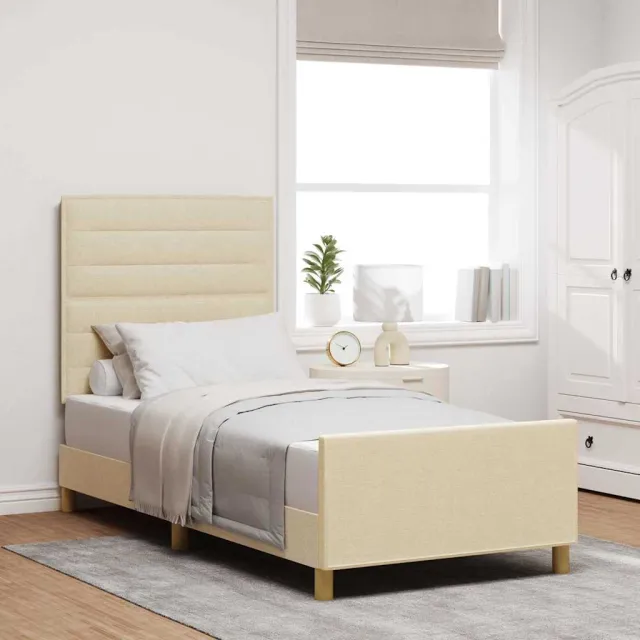 vidaXL Bedframe met hoofdeinde Crème 80 x 200 cm Stof
