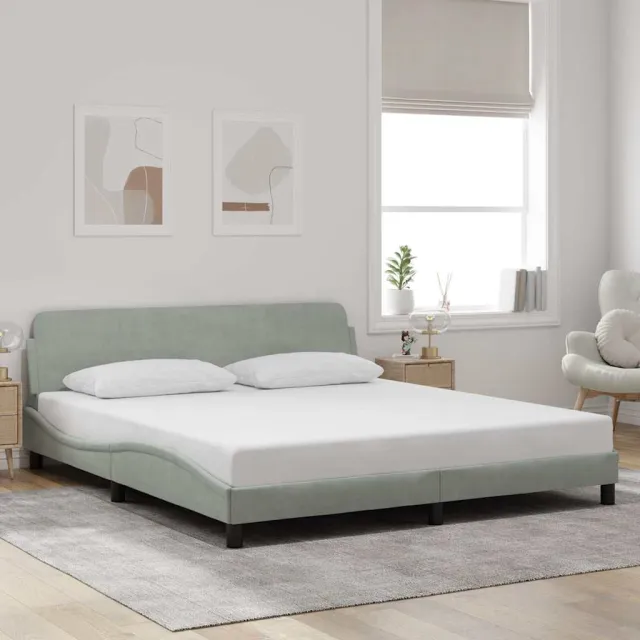 vidaXL Bedframe "Dover" 180x200 cm fluweel lichtgrijs