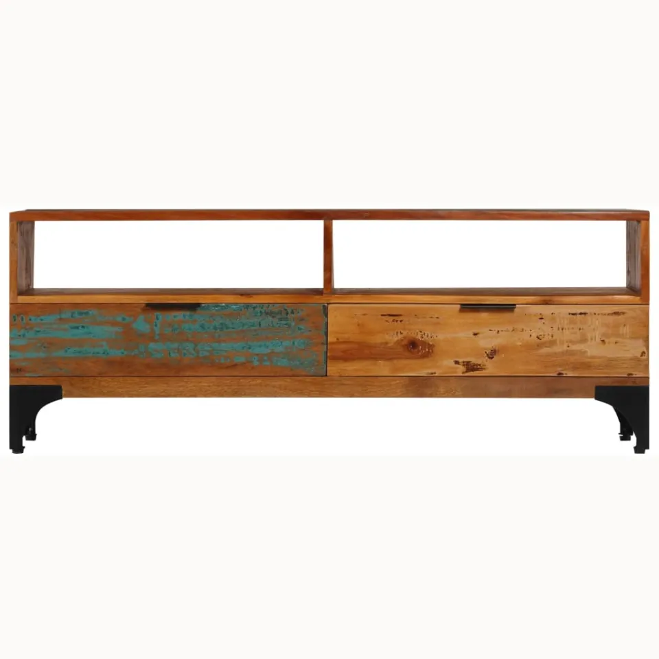 vidaXL Tv-meubel 118x35x45 cm massief gerecycled hout Bruin