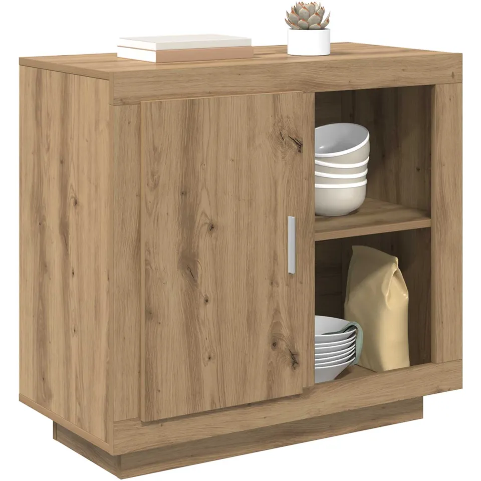 vidaXL Dressoir Artisan Eiken 80 x 40 x 75 cm Bewerkt hout
