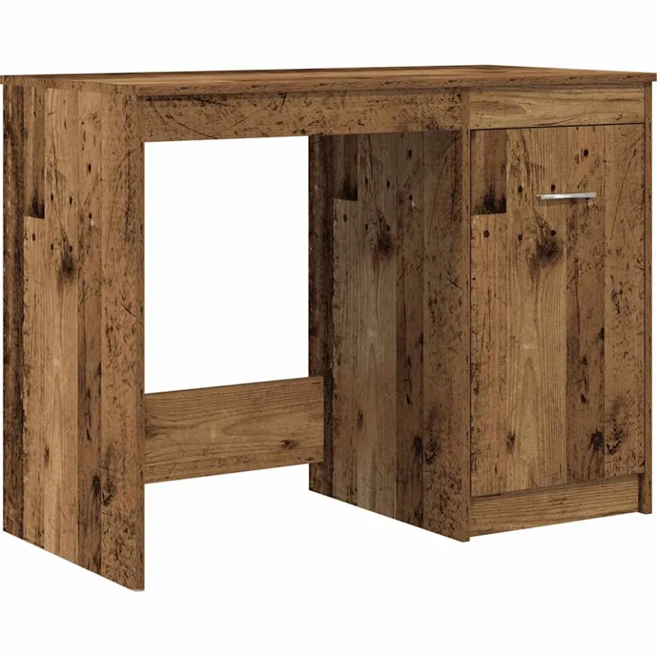 vidaXL Bureau met kast Oud hout Bewerkt hout bruin, foto 4