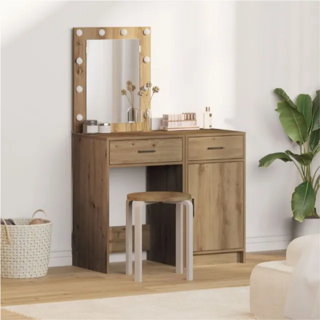 vida xl Plafondtafel met lade 2 pcs Bruin 50 x 41 x 135 cm Bewerkt hout