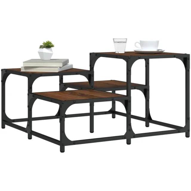 vidaXL Salontafel 68x68x40 cm bewerkt hout bruin eikenkleur