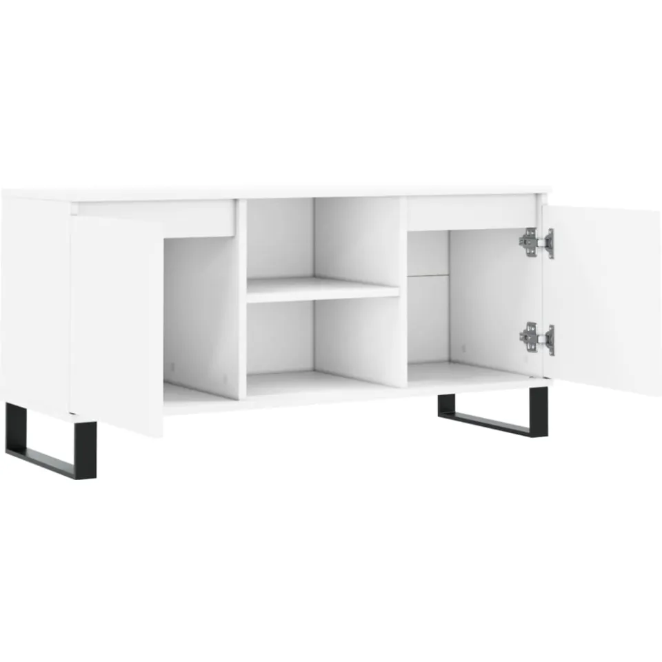 vidaXL Tv-meubel 104x35x50 cm bewerkt hout wit, foto 4