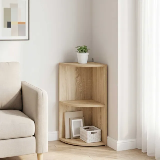vidaXL Hoekplank 2-laags 31,5 x 31 x 66 cm Bewerkt hout Sonoma Eiken, foto 2