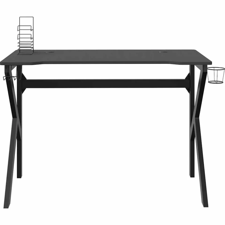 vidaXL Gamingbureau met K-vormige poten 110x60x75 cm zwart, foto 4