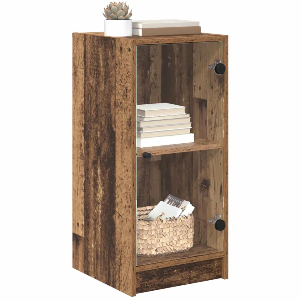 vidaXL Dressoir Oud hout 35 x 37 x 76 cm Bewerkt hout Bruin