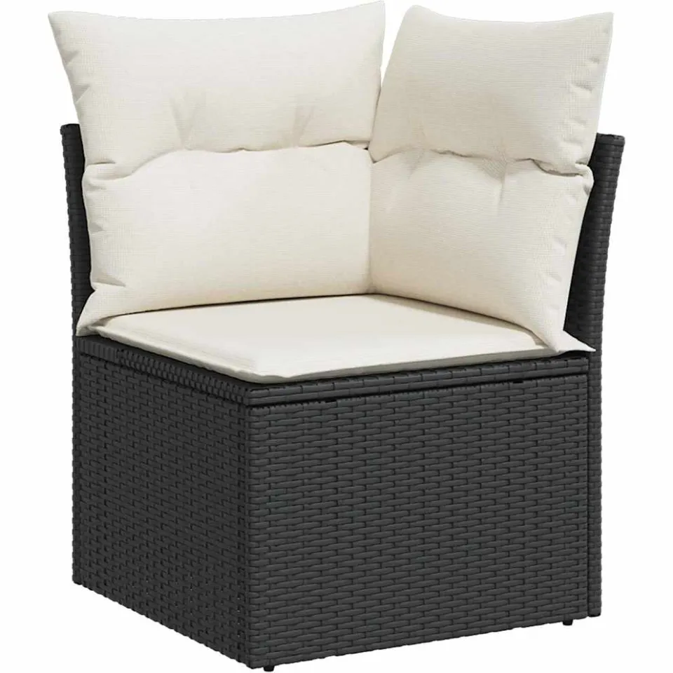 vidaXL Tuinbankenset 11 st Zwart poly rattan, foto 4