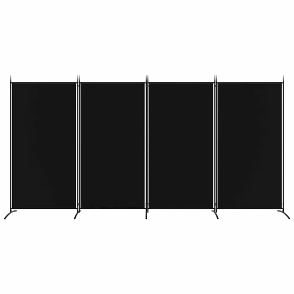 vidaXL Kamerscherm met 4 panelen 346x180 cm stof zwart
