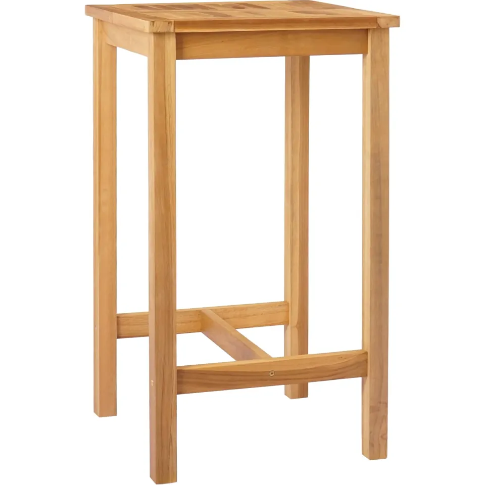 vidaXL Bartafel Naturel 60 x 60 x 105 cm Massief Teakhout Bruin