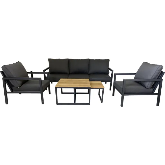 Mondial Living 5-Persoons Sofaset Palazzo | met 2 Tafels Antraciet