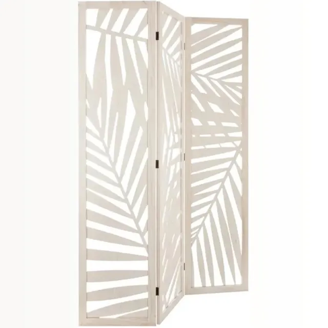 Atmosphera Luxe Kamerscherm Akira met 3 vlakken - wit - mdf - 120 x 170 cm - afscherming wand - omkleden
