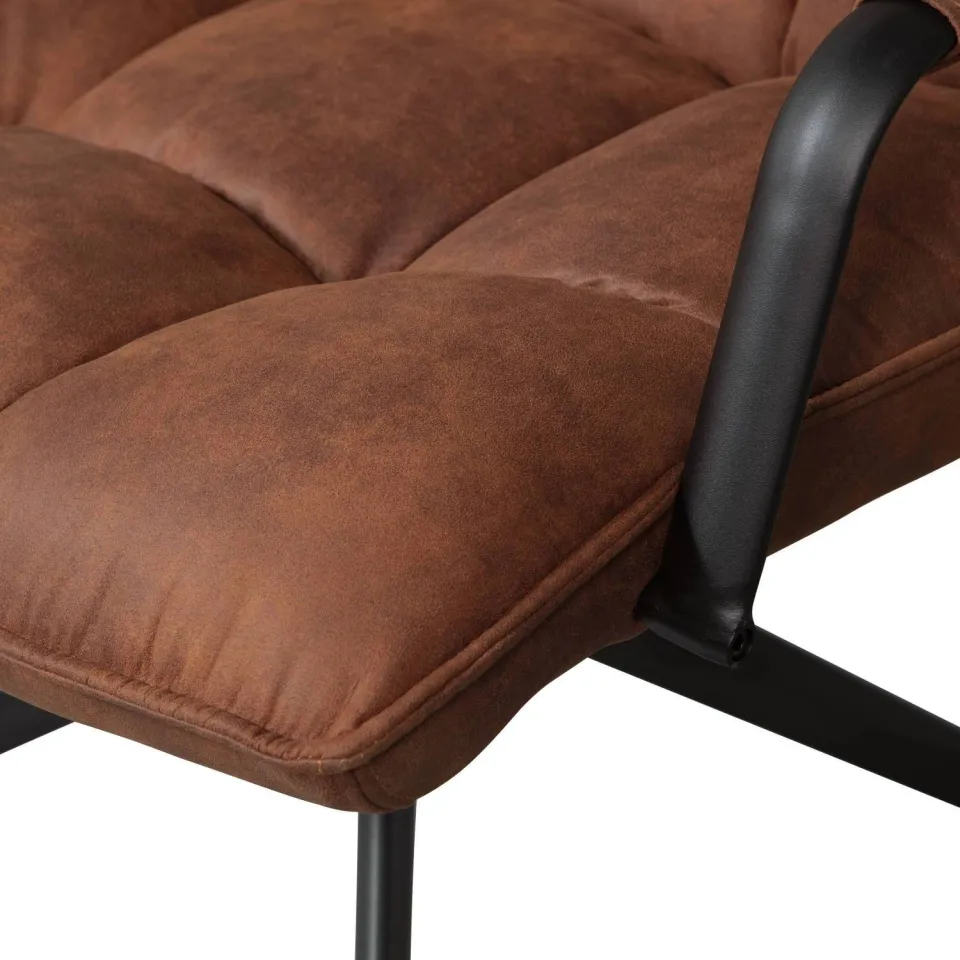 WOOOD Jouke Draaifauteuil - Kunstleer - Cognac - 96x70x85, foto 6