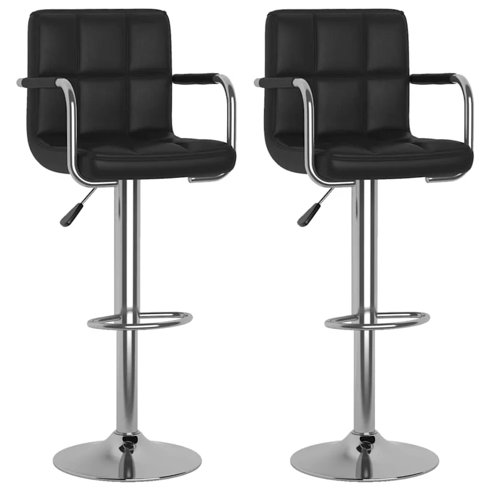 vidaXL Barstoelen 2 st kunstleer zwart, foto 3