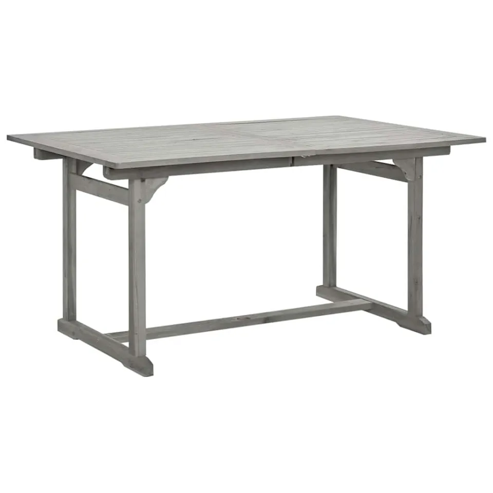 vidaXL Tuintafel (150-200)x100x75 cm massief acaciahout grijs, foto 3
