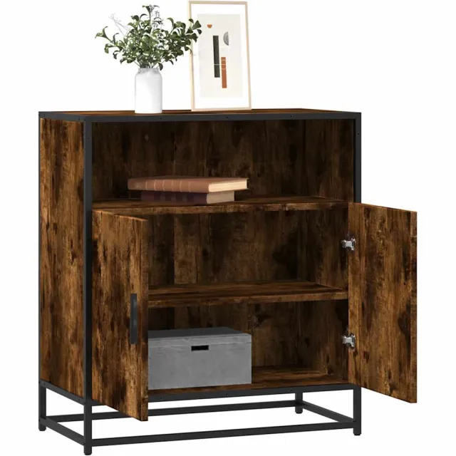 vidaXL Dressoir 68x35x76 cm bewerkt hout gerookt eikenkleurig Bruin