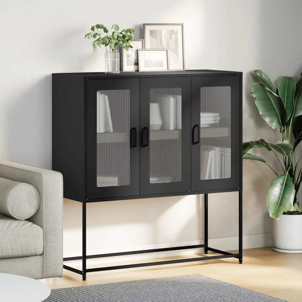 vidaXL Dressoir 100,5x39x107 cm koudgewalst staal antracietkleurig, foto 3