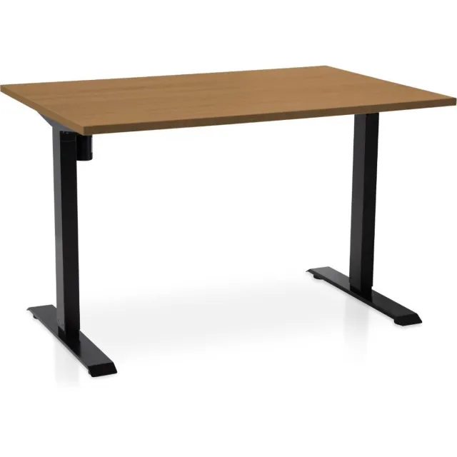 Multi Ratio Zit-sta bureau elektrisch verstelbaar - MRC EASY | 120 x 80 cm | inclusief stekkerdoos en kabelklemmen | frame zwart - blad havanna Zwart frame