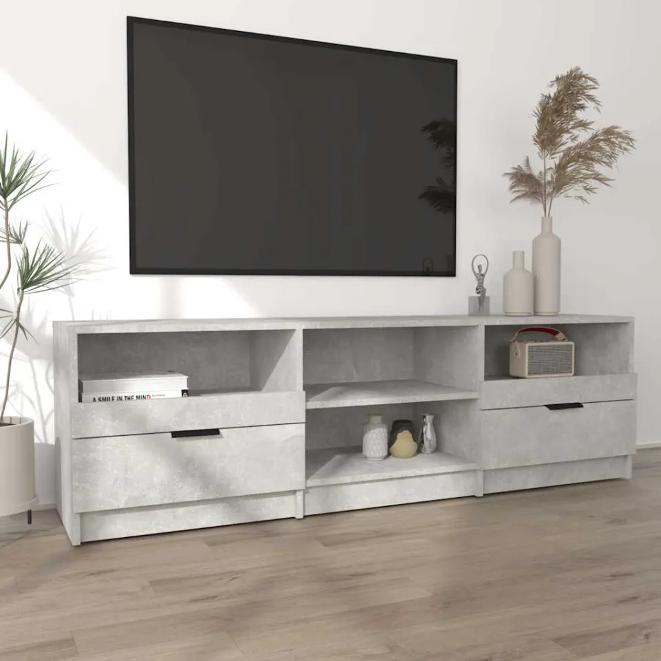 vidaXL Tv-meubel 150x33,5x45 cm bewerkt hout betongrijs grijs, foto 3
