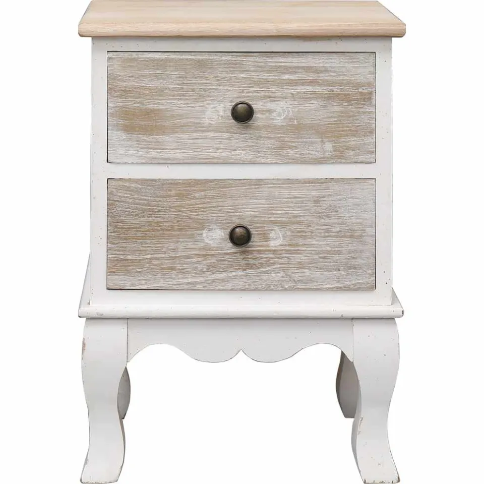 vidaXL Nachtkastjes 2 st 35x30x50 cm paulowniahout wit, foto 3