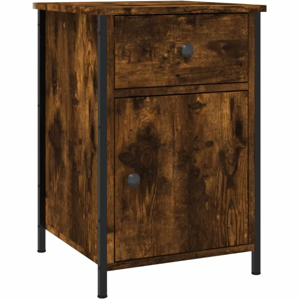 vidaXL Nachtkastjes 2 st 40x42x60 cm bewerkt hout gerookt eikenkleurig Bruin