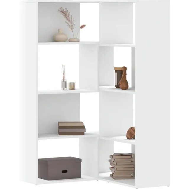 vidaXL Boekenkast 4-laags hoek 85x85x140 cm bewerkt hout wit