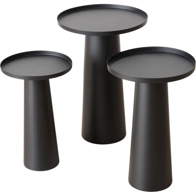 Boltze Home Set van metalen tafeltjes Jacky, 3 stuks zwart