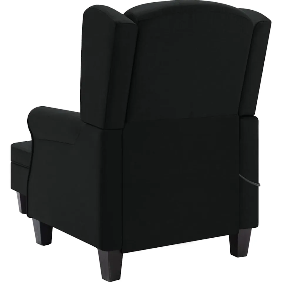 vidaXL Massagestoel met voetenbankje stof zwart, foto 4