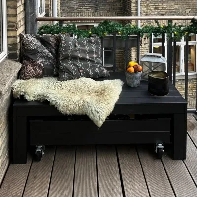 Trendyard Houten Balkonbankje Met Opbergruimte - 120 CM