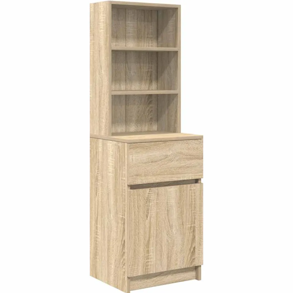 vidaXL Nachtkastje 39x35x125 cm bewerkt hout sonoma eikenkleurig