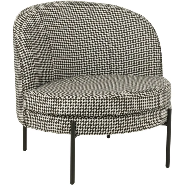 J-Line zetel Pied-De-Poule - ijzer - zwart/wit Wit - Zwart