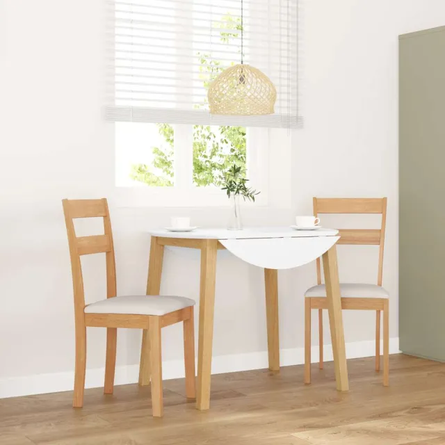 vidaXL Eetkamerstoelen met kussens 2 st massief hout naturel rubber, foto 2