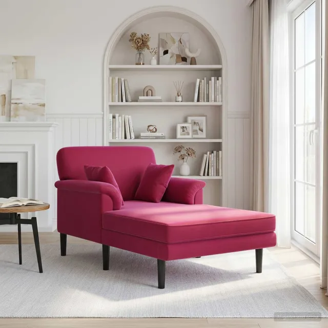 vidaXL Chaise longue Wijnrood fluweel, foto 2