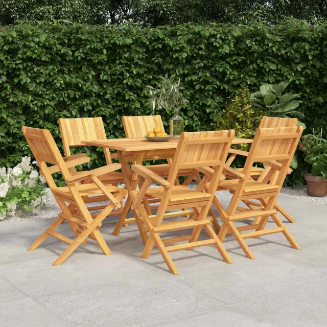vidaXL 7-delige Tuinset massief teakhout bruin, foto 2